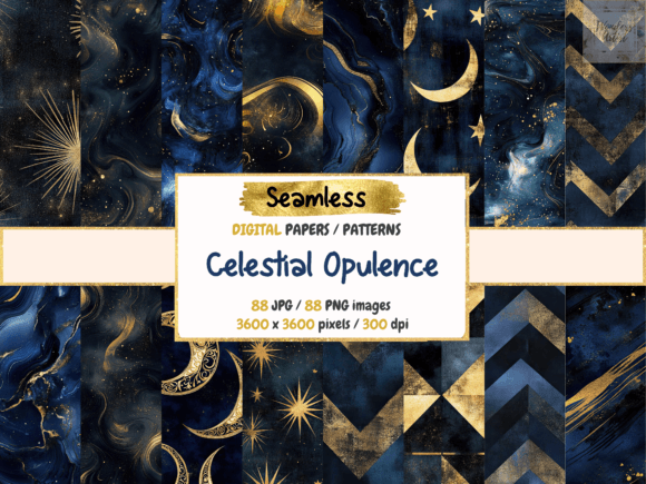 Celestial Opulence Digital Papers
