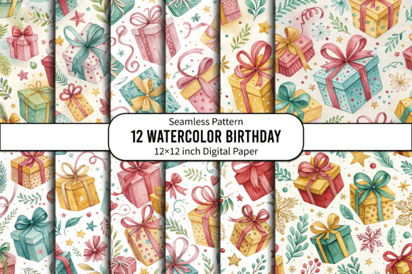 Cheerful Gift Boxes Ribbons Pattern
