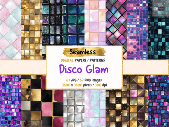 Disco Glam Seamless Digital Paper