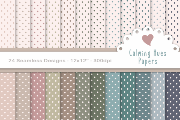 Elevating Digital Craftsmanship with Calming Hues Polka Dot Seamless Papers