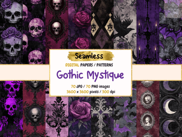 Gothic Mystique Seamless Digital Papers