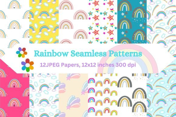 Rainbow Digital Paper Pack