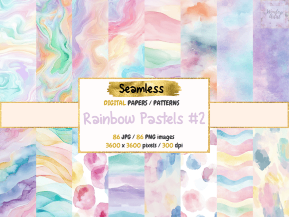 Rainbow Pastels 2 Digital Papers