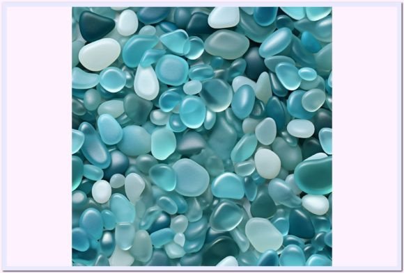 Sea Glass Stones Seamless Pattern
