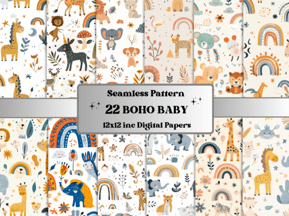 Seamless Boho Doodle Pattern Paper