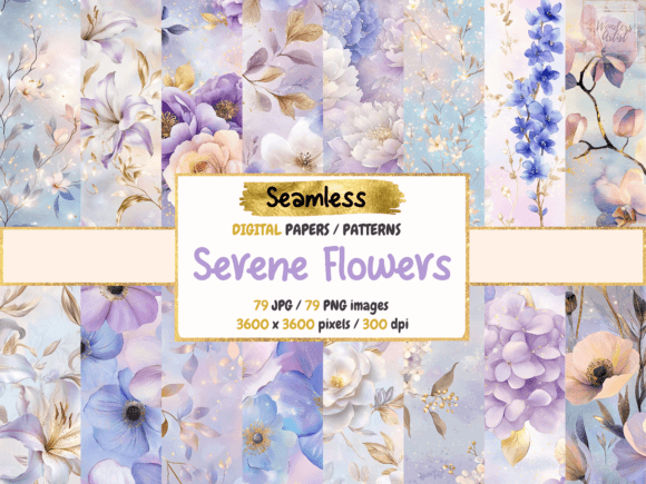 Serene Flowers Seamless Digital Paper: Elevating Your Design Projects with Natural Elegance