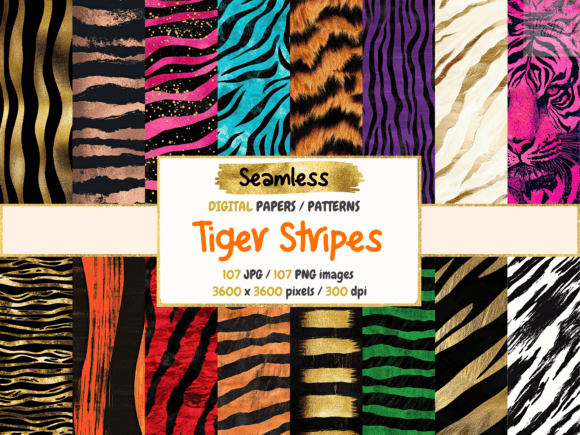 Tiger Stripes Seamless Digital Papers