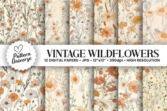 Transform Your Creative Projects with Vintage Wildflowers Digital Paper