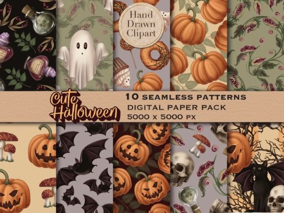 Transform Your Spooky Season Designs with the Cute Halloween Seamless Pattern Bundle