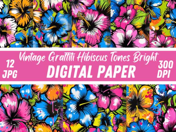 Transforming Digital Assets into Physical Art: The Versatility of Graffiti Hibiscus Bright Floral Patterns