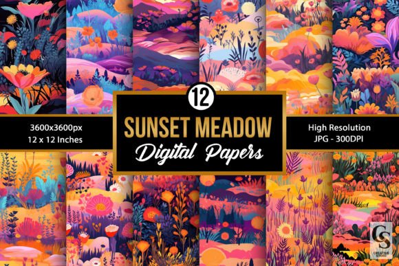 Unlocking Creativity with Sunset Floral Meadow Digital Papers