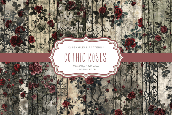 Victorian Gothic Garden Seamless Pattern