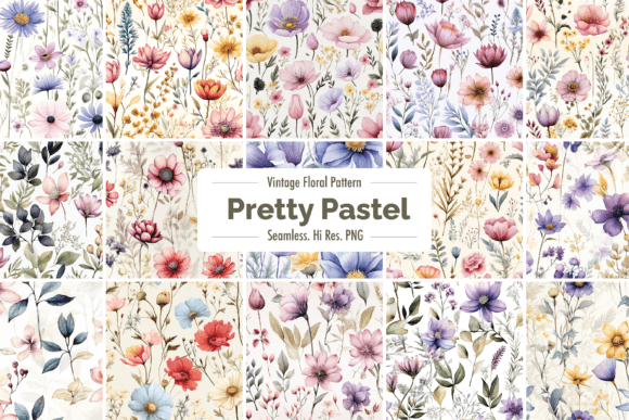 Vintage Wild Flower Seamless Pattern