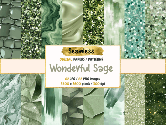 Wonderful Sage Seamless Digital Papers
